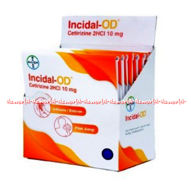 Incidal-od Cetirizine 2HCI 10mg 4tablet Obat  Kondisi Alergi Seperti Rinitis Perenial Rinitis Alergi Dan Urtikaria Idiopatik Kronik