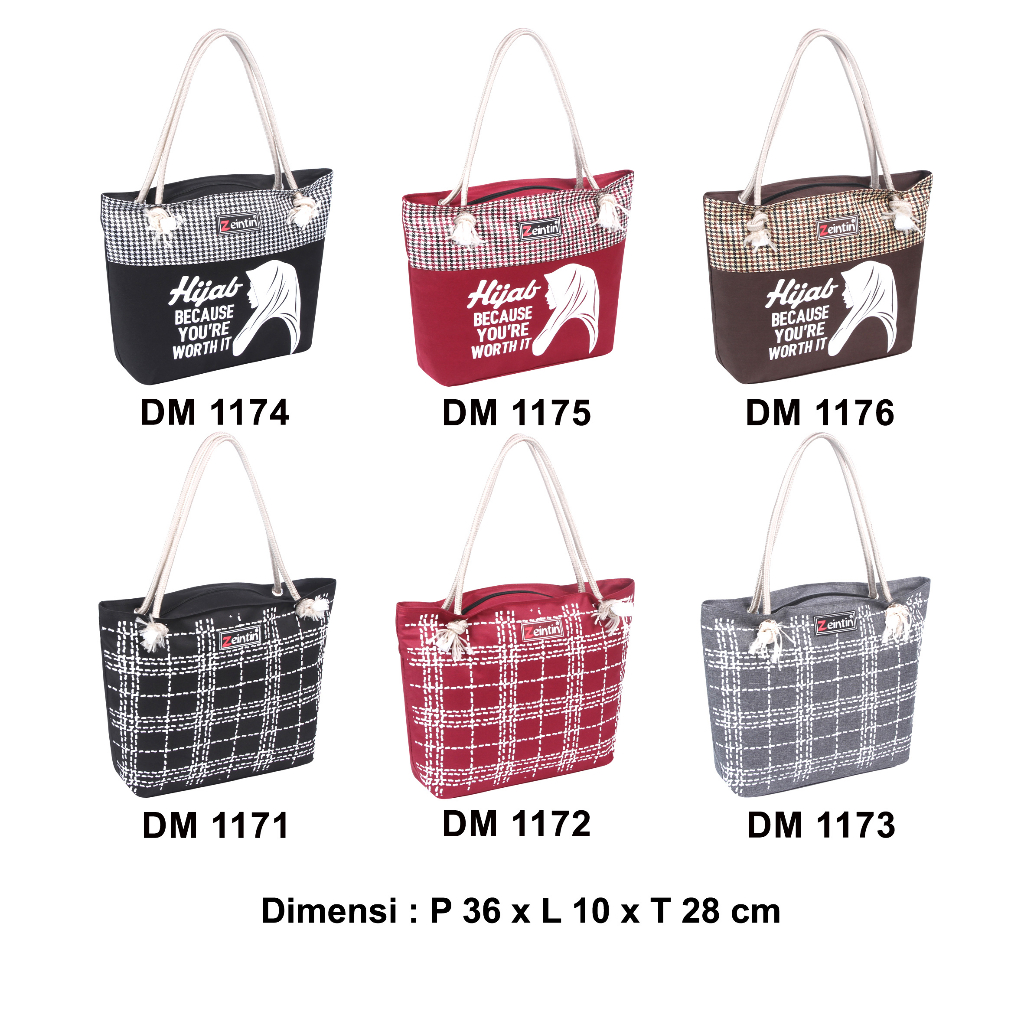 Zeintin - Tas Totebag Kekinian Motif Lucu Penutup Resleting Totebag Tali Sumbu  ZEINTIN DM