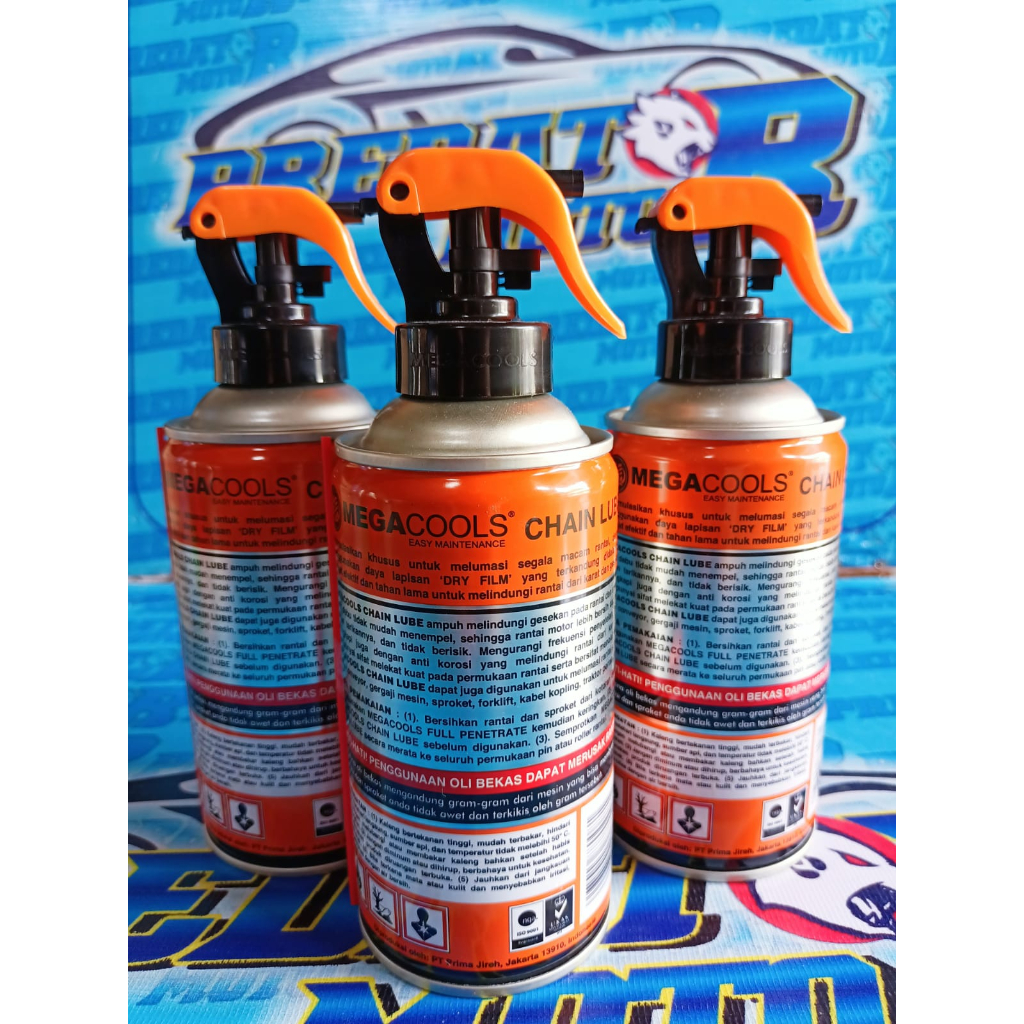 CAIRAN PEMBERSIH PELUMAS GEMUK RANTAI MEGACOOLS CHAIN LUBE 300ML