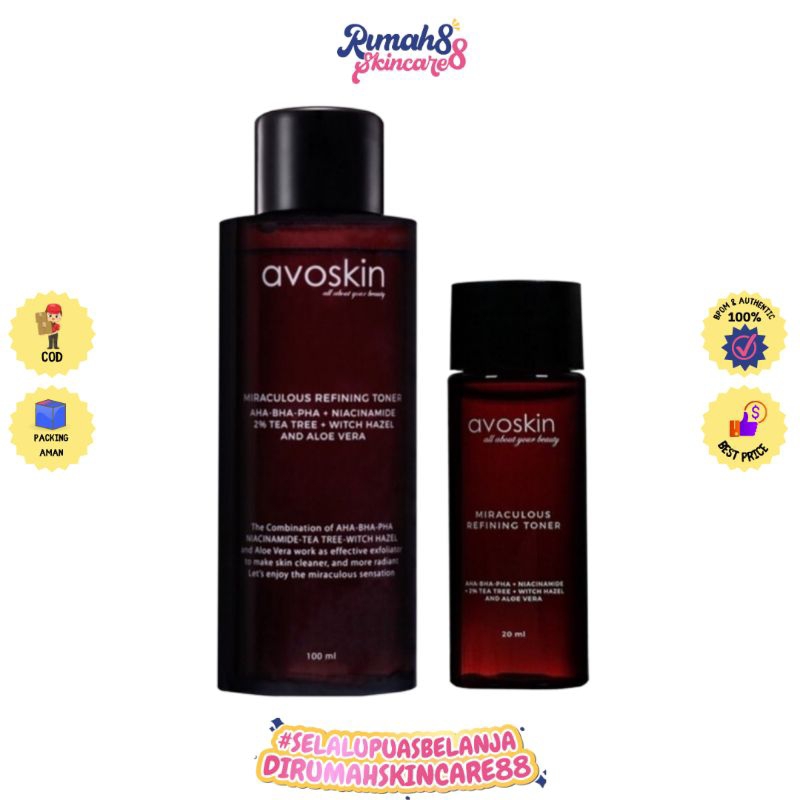 AVOSKIN Miraculous Refining Toner 20ml/100ml (Exfoliating Toner)