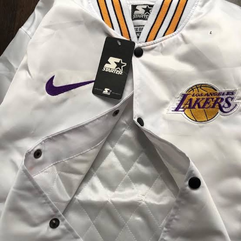 Lakers X Nike | White Varsity Jacket