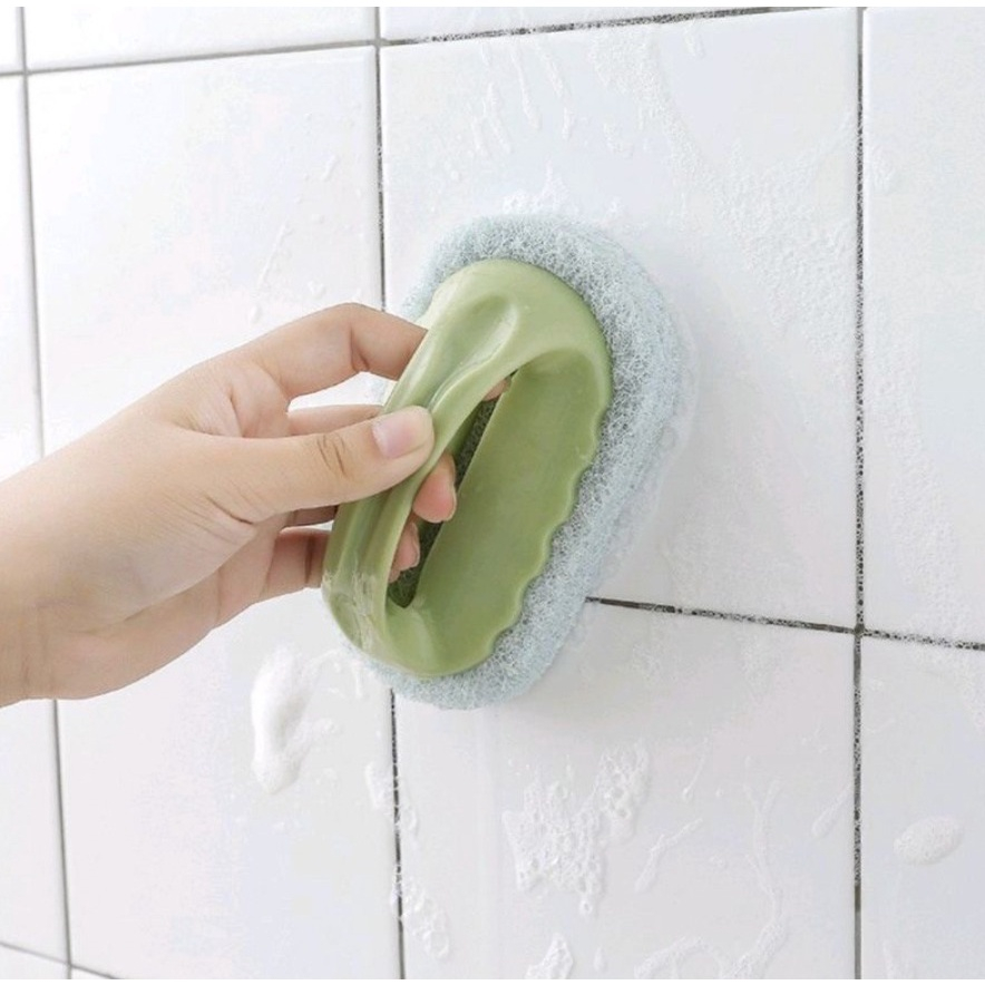 Sikat Sabut Gagang Warna - Sikat Pembersih Periuk - Sikat Kerak Lantai Toilet Keramik &amp; Wajan Sabut Serbaguna Dengan Gagang