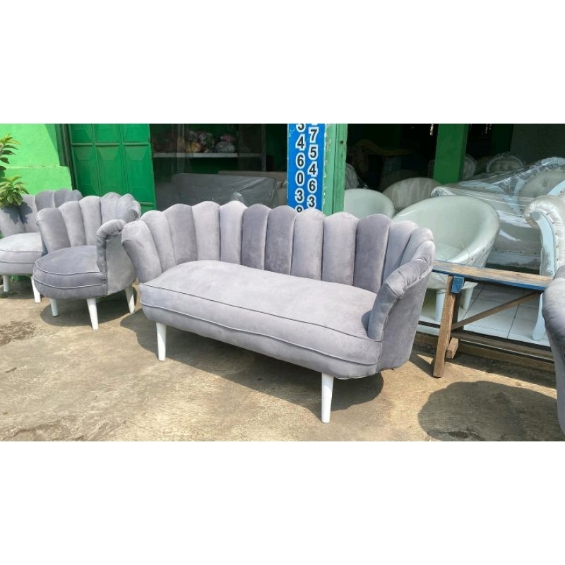 Sofa kerang Beludru/Sofa pengantin/Sofa lesti