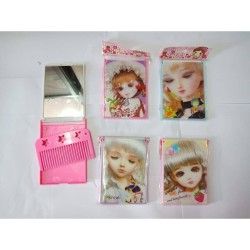 ✿ELYSABETHME✿ Cermin lipat + sisir mini 3D aksesoris lucu travel