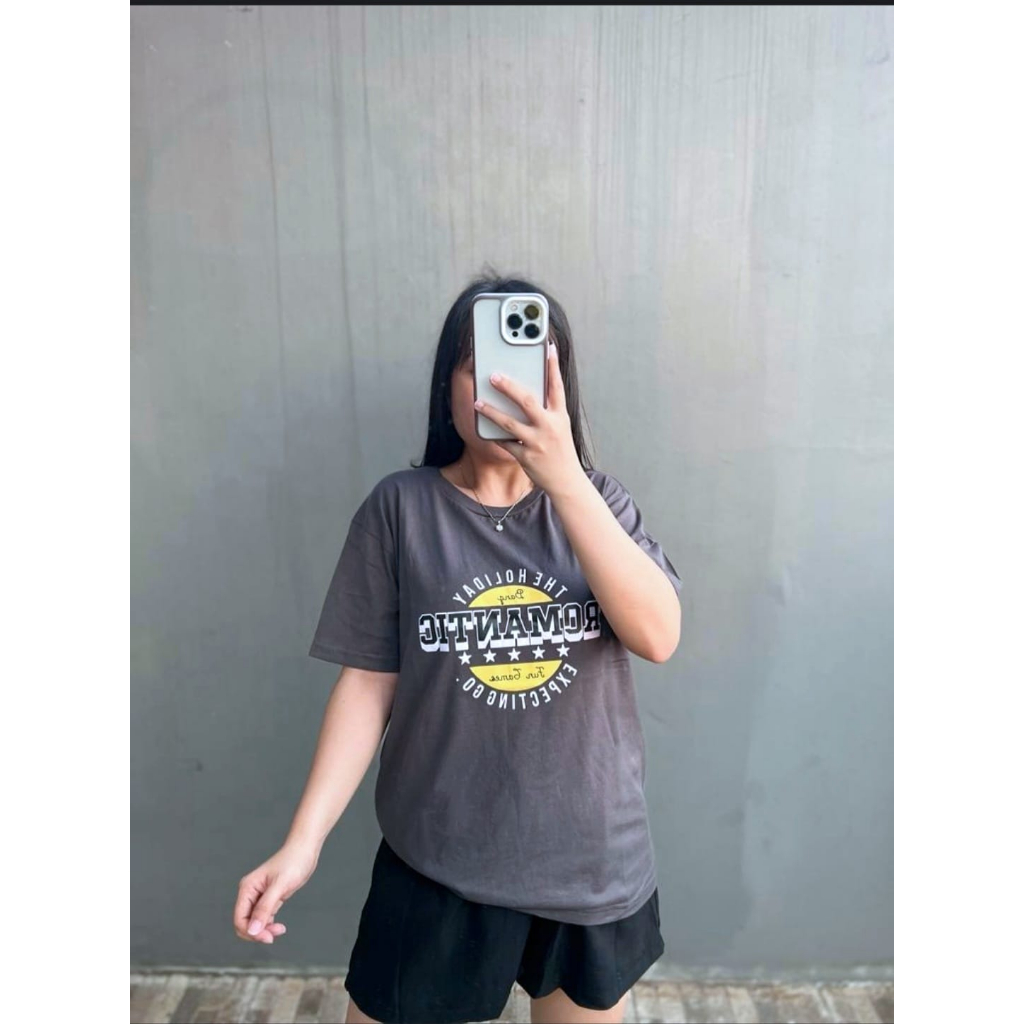 ROMANTIC TSHIRT l BAJU KAOS TUMBLR TEE KAOS WANITA OVERSIZE POLOS COTTON COMBED 30'S KOREA FASHION