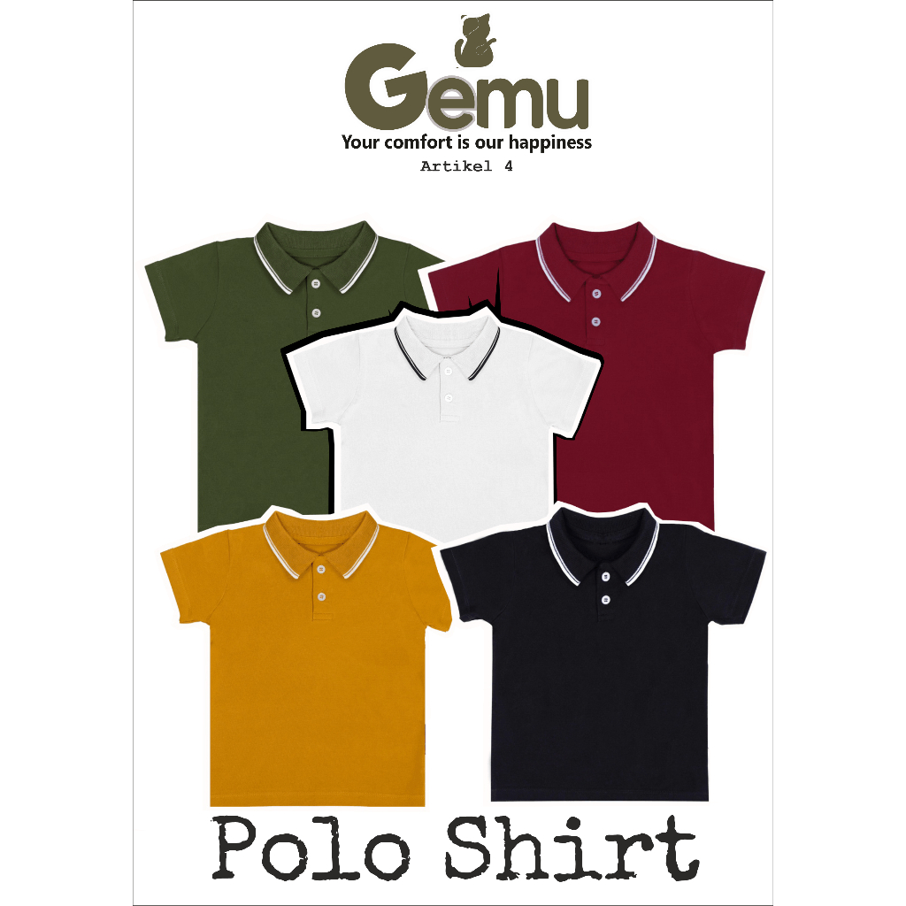 GEMU Baju Koas Polo Shirt Berkerah Bayi 6 – 24 Bulan