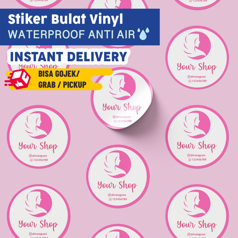 

Cetak Stiker Label BULAT INSTAN (INSTANT DELIVERY) VINYL Waterproof Anti Air Custom