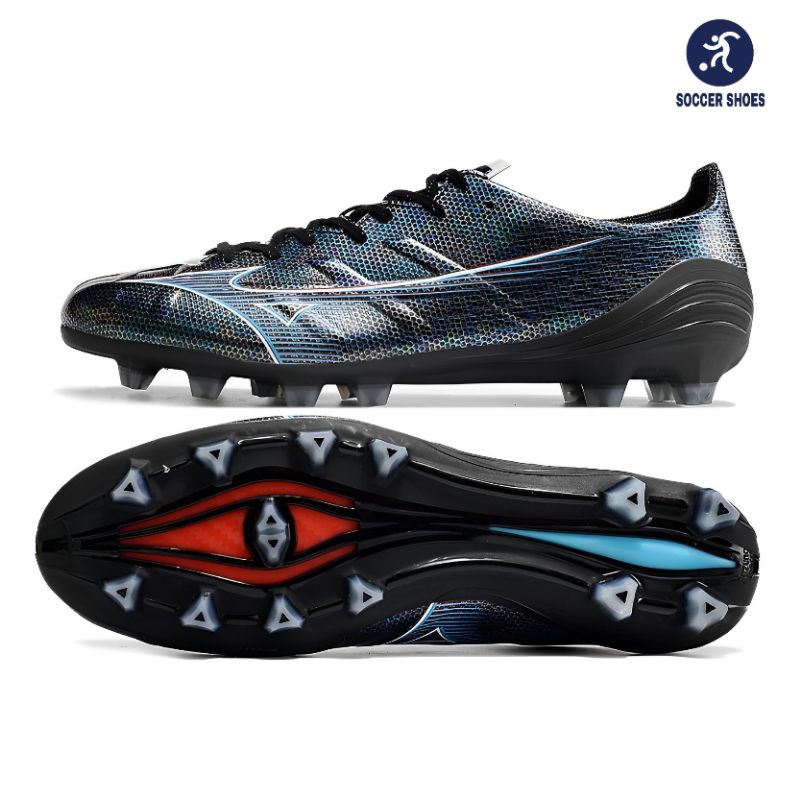 SEPATU BOLA MIZUNO ALPHA ELITE JAPAN BLACK IGNITION RED FG