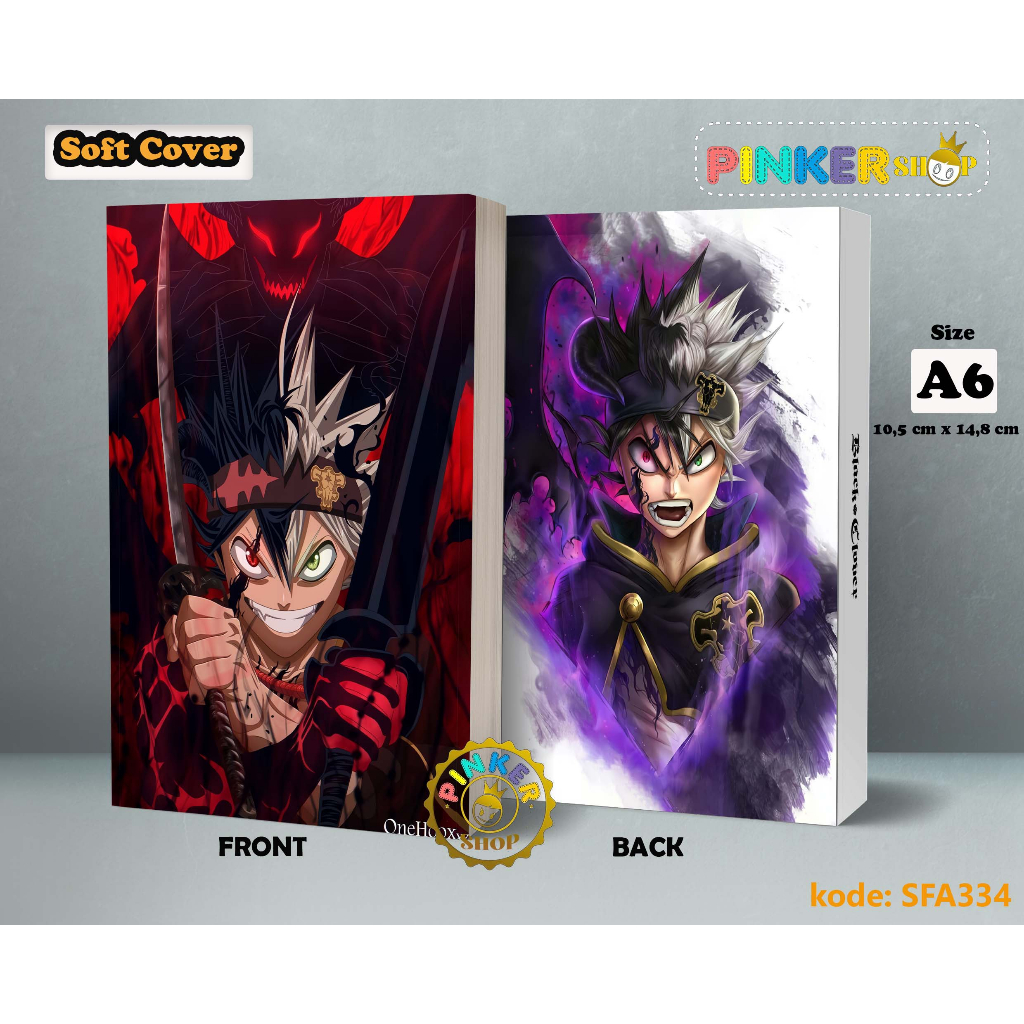 

(SFA334) Pocket Note Anime Black Clover Asta Demon Softcover A6 Buku Tulis catatan Notes Agenda Planner Jurnal