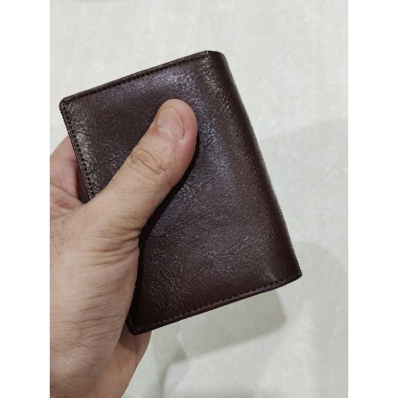 Dompet kartu ori dua sisi double kancing dan tusuk