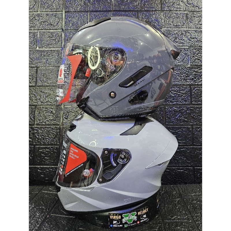 HELM COUPLE KYT TT-COURSE/KYT GALAXY SOLID GREY GLOSY