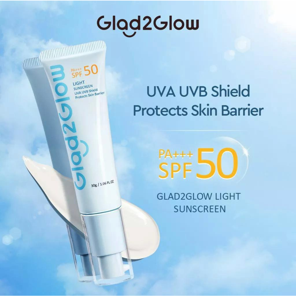 Glad2Glow Light Sunscreen Gel UV SPF50 PA+++ 30g | Oil-Control Facial Sunscreen Sunblock UVA UVB Sun Protection Face Sunscreen