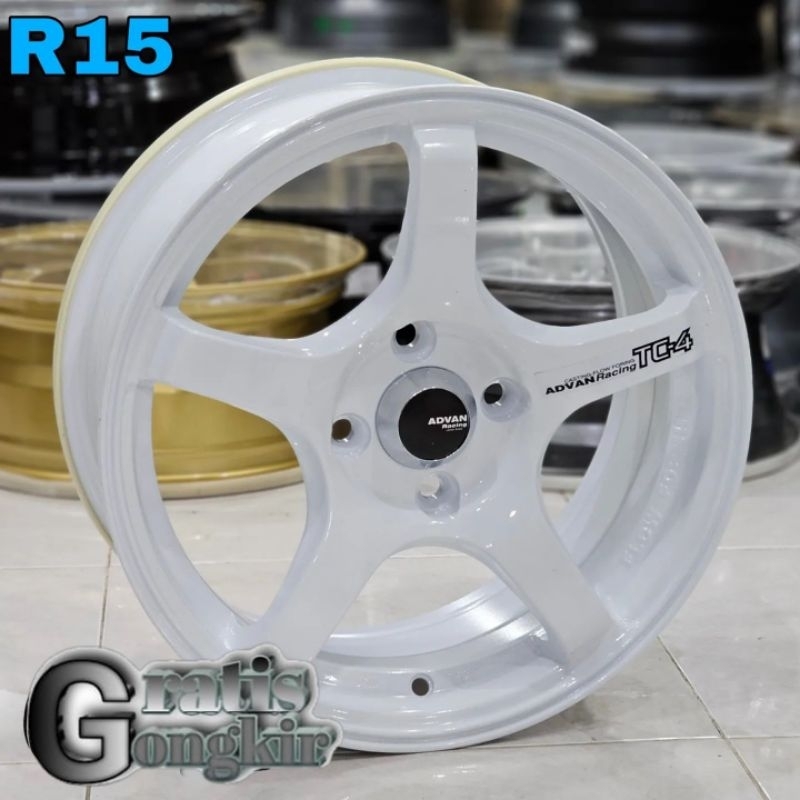 velg racing advan TC-4 ring 15x6,5 pcd 4x100 velg mobil r15 murah