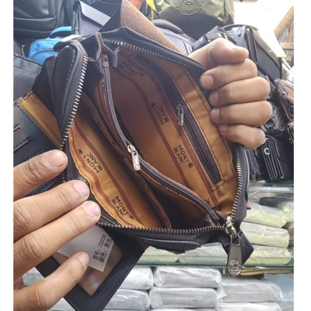 Handbag Clutch Montblanc Tas Tangan free Fena/Card ATM Unisex Import Kulit Pu Quality