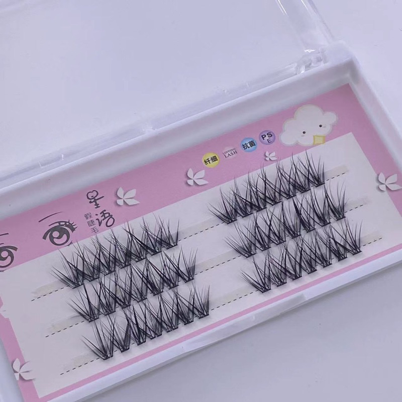 RPB PUNZEL FAIRY DOUYIN KPOP IDOL MAKEUP Eyelashes Manga Lashes Natural Individual Cluster EyeLashes Quick DIY Eyelash Extensions KIT Cosplay Lashes