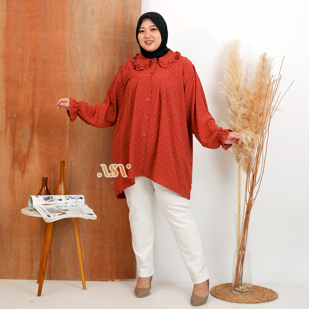 BIGSIZE | XXL 5L LD 120 140 Elea Tunik Rempel Airflow Uragiri Bigsize Lengan Panjang Size Jumbo Busui Friendly Original ALSAVA