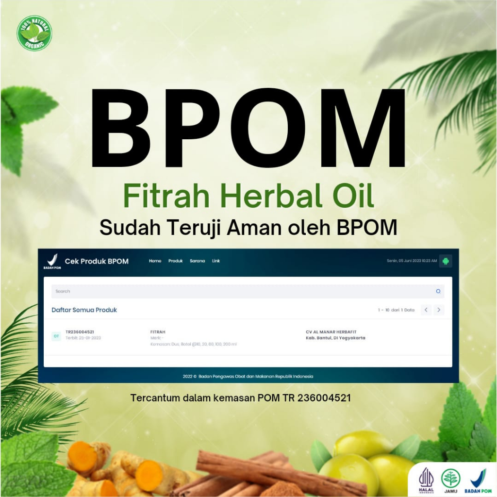 FITRAH HERBAL OIL - Minyak Herbal Multi Khasiat - Untuk Diminum &amp; Dibalur - BISA COD