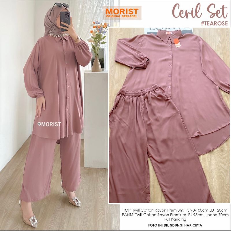 Set Setelan Wanita Rayon Polos Original Morist [Bilon Bolin Ceril Tipsa Lowis]