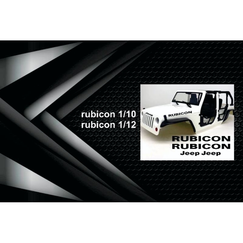 stiker rc jeep rubicon 1/10 & 1/12