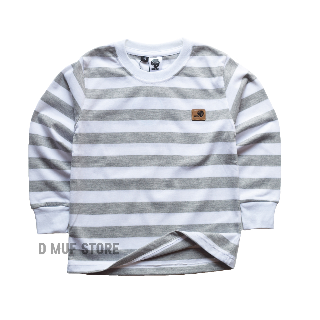 Kizzu Kaos Anak Salur Tangan Panjang Premium Usia 1-12 Tahun LP Salur Misty- d muf store