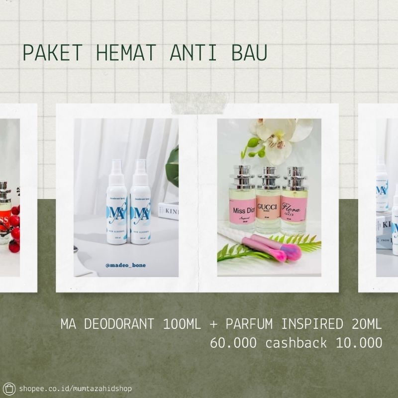 PAKET HEMAT ANTI BAU (Madeo + parfum inspired)