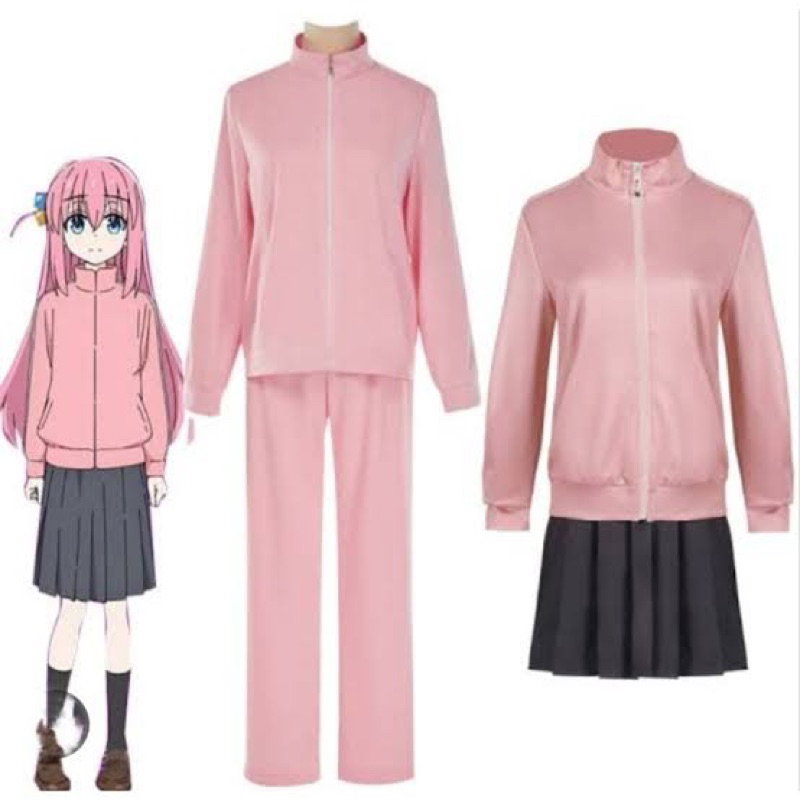 Bocchi The Rock Costume Cosplay Fullset Wig Jacket
