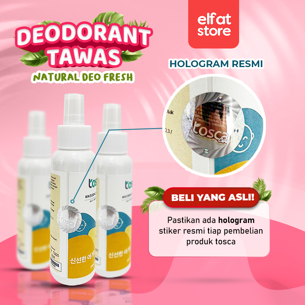 TOSCA Deodorant Spray 100 ml Natural Deodorant Tawas Cair Atasi Bau Ketiak 100% Non Alkohol