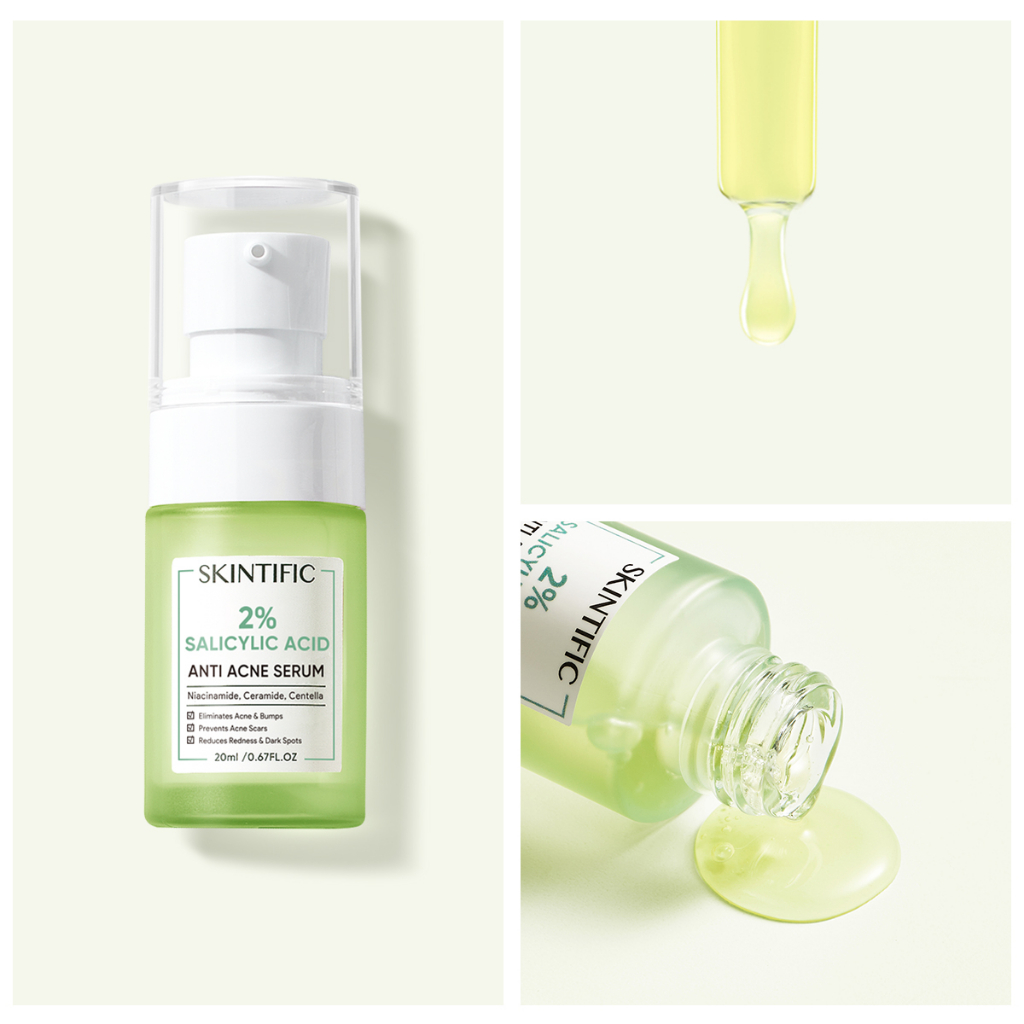 SKINTIFIC 2% Salicylic Acid Anti Acne Serum 20ml Serum Jerawat Melembabkan wajah Facial Serum