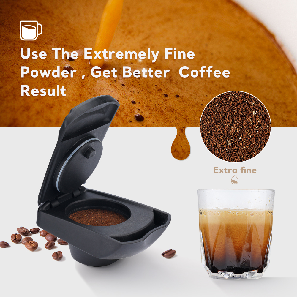 iCafilas Adapter Kapsul Kopi Reusable untuk Mesin Dolce Gusto Lumio - PA66 - Black