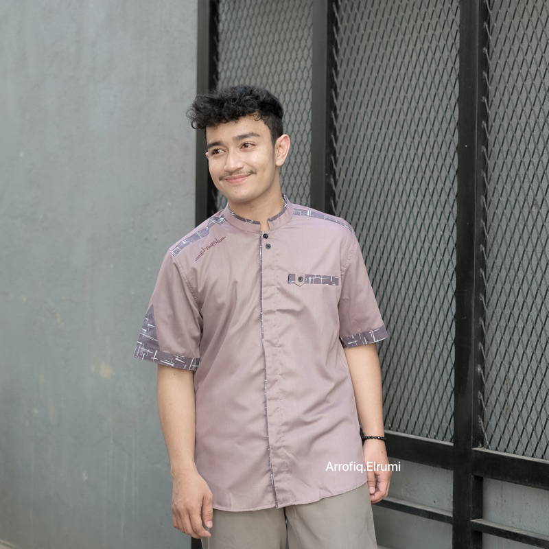 Baju Koko Elrumi Motif Yisunsin Pendek Elrumi Original