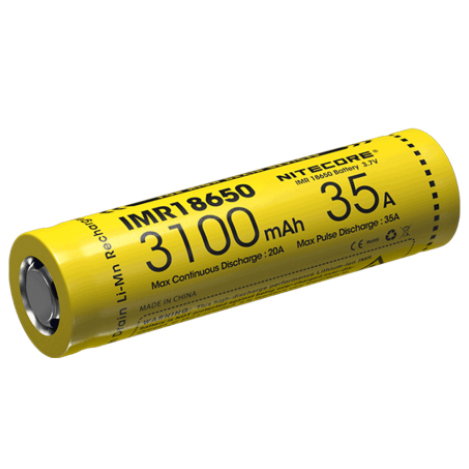 NITECORE IMR18650 Baterai Vape 3100 mAh 35 A 3.7 V - Yellow