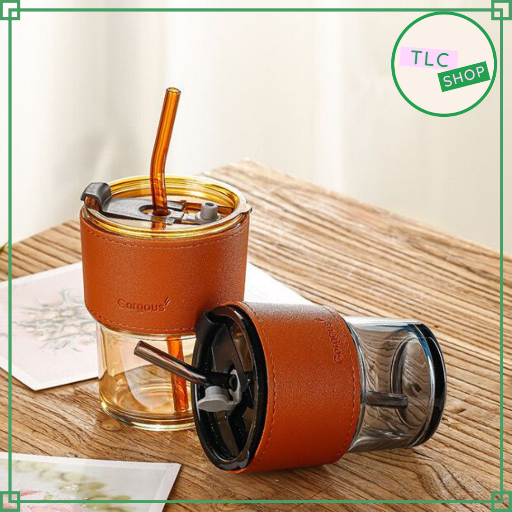 Gelas Tumbler Aesthetic / Gelas Tumblr Kaca / Tumbler Gelas Kaca 2in1 / Water Bottle Cup for Coffee