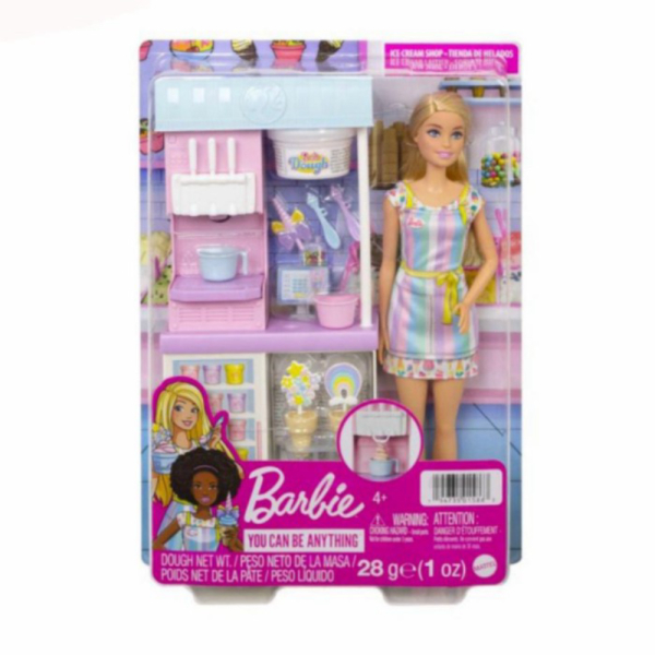 

Promo Mainan Boneka Blonde Barbie Doll Ice Cream Shop Playset with Dough Murah