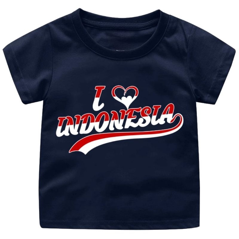 Baju Kaos Anak i Love indonesia usia 1-12Tahun