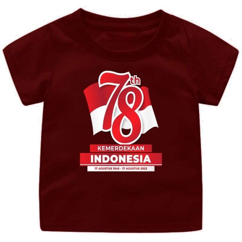 Baju Kaos Anak Kemerdekaan Indonesia(78)usia 1-13Tahun/Remaja Dan dewasa