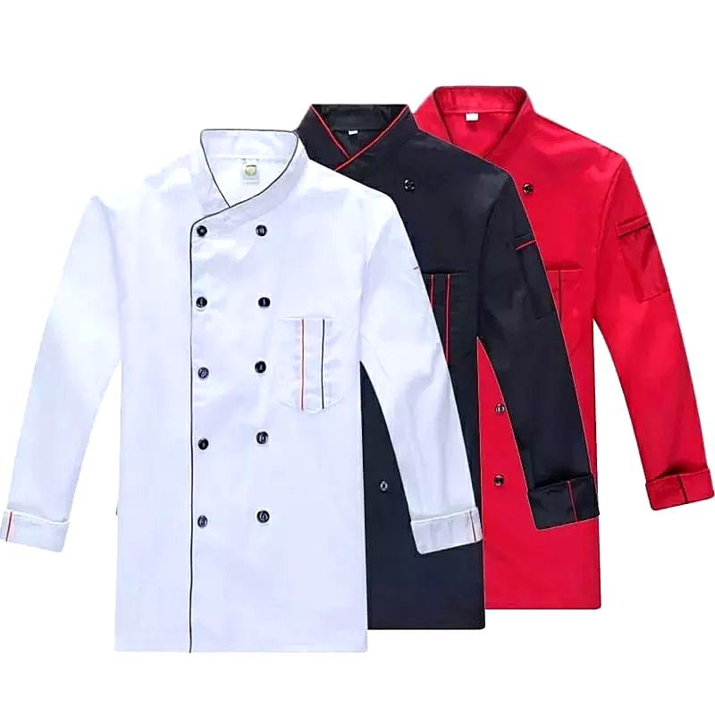 Baju Seragam Koki Chef Jacket Lengan Panjang Unisex Pria Wanita