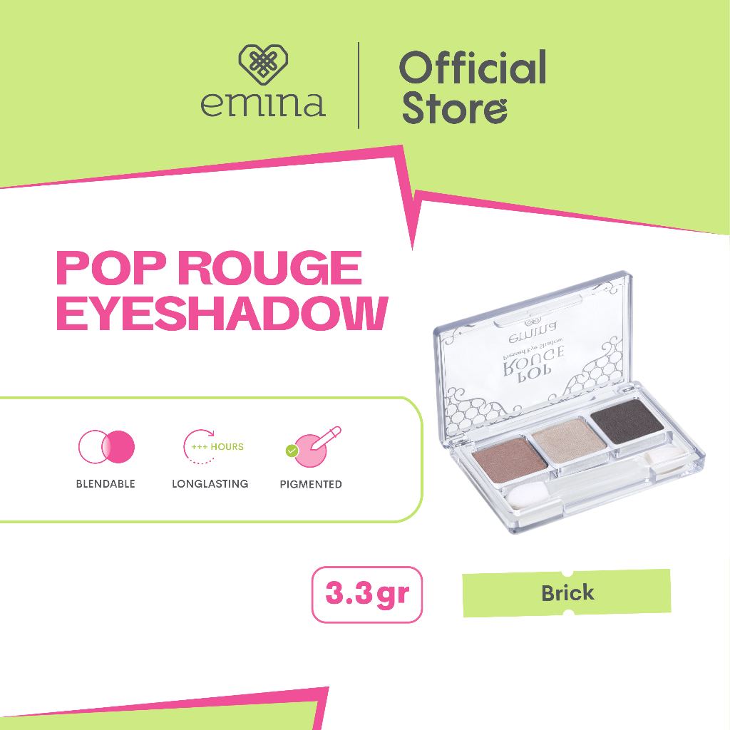 MFI - Emina Pop Rouge Pressed Eye Shadow | Eye Shadow Emina untuk Pemula | Netto 3,3 gr