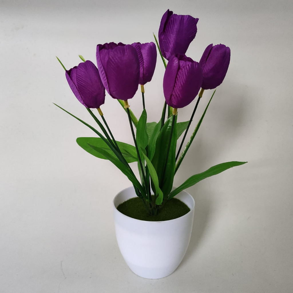 Bunga hias tulip bunga plastik artificial bunga meja tulip