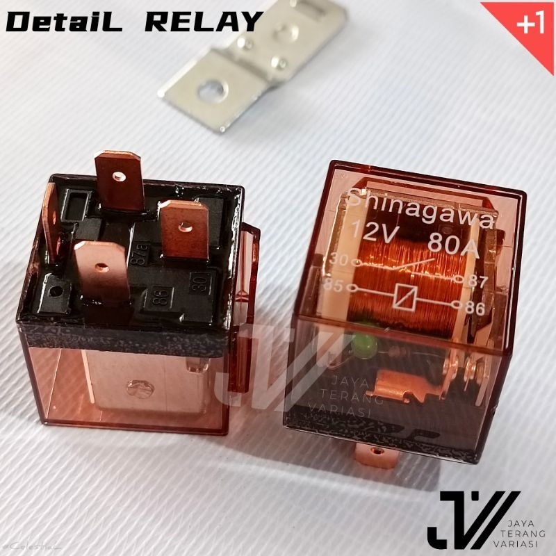 RELAY KLAKSON / RELAY KLAKSON TRANSPARAN /RELAY KLAKSON 12 VOLT 80A 4 KAKI / RELAY LAMPU TEMBAK SOROT LED ALARAM MOTOR MOBIL