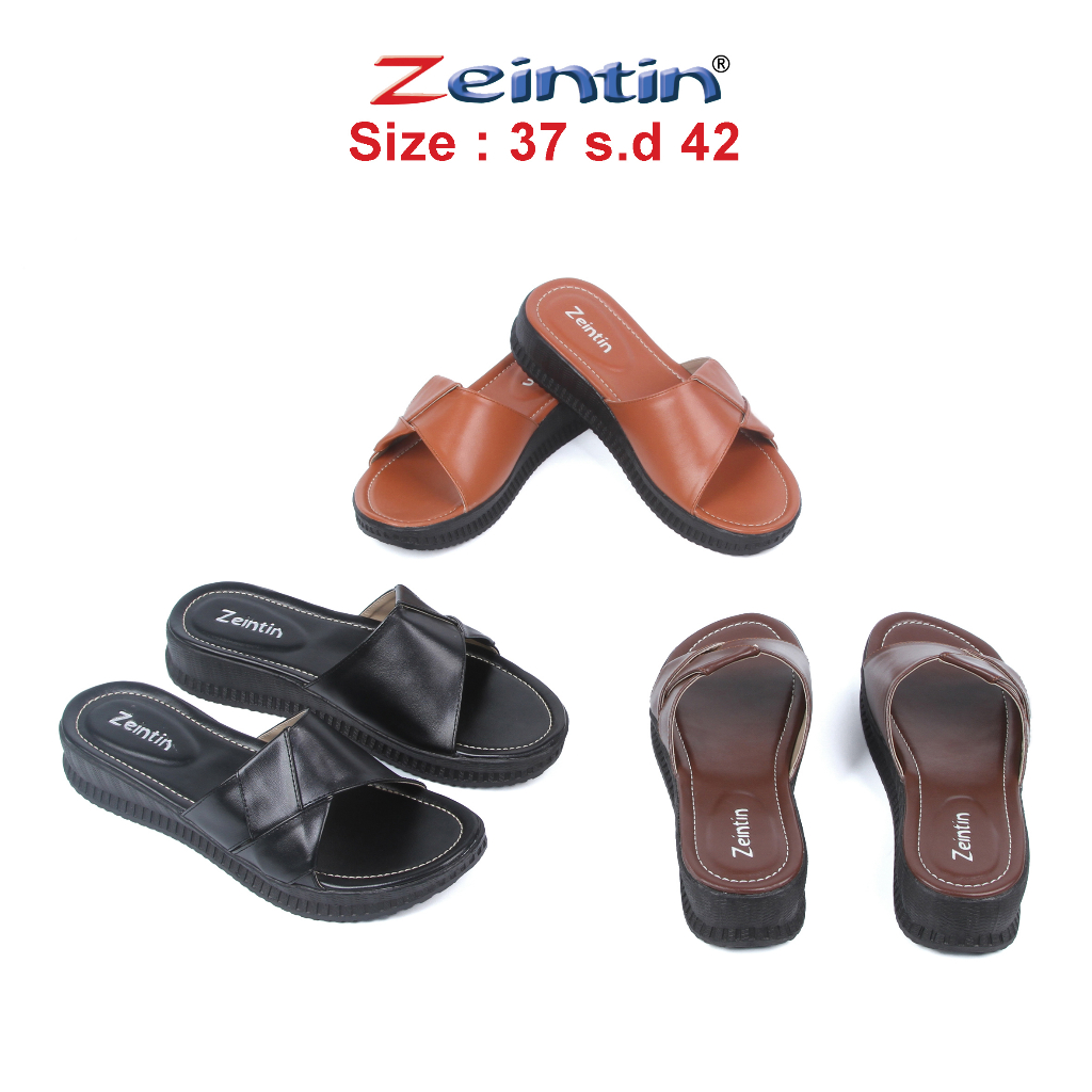 Zeintin - Sandal Wanita Sendal Wedges Wanita Slide Murah Hak Pendek Original Zeintin HP