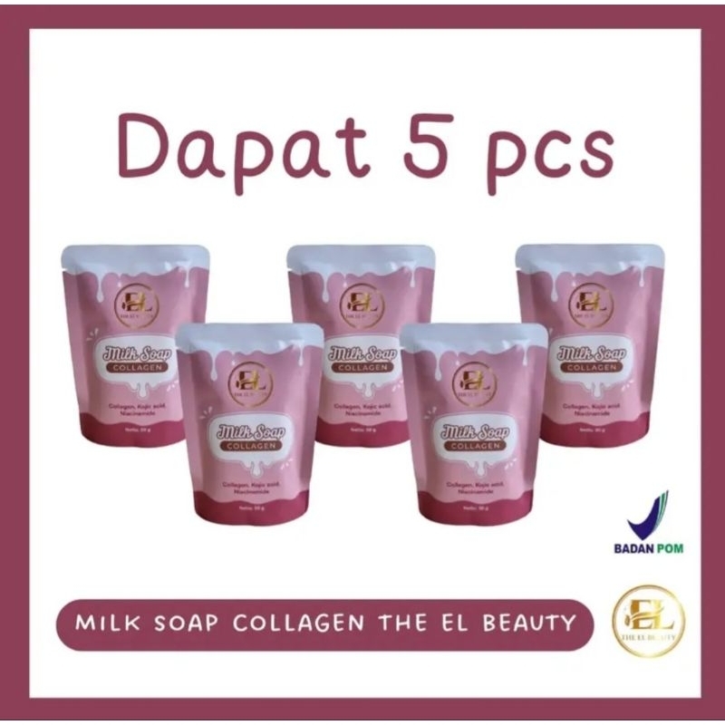 MILK SOAP COLLAGEN  SABUN PEMUTIH AMPUH ISI 5 PCS