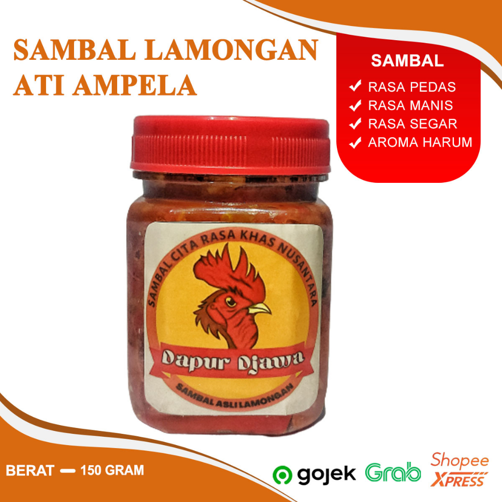 

SAMBAL ATI AMPELA ASLI ULEG LAMONGAN KOMPOSISI SAMBEL BRAMBANG MERAH TOMAT TERASI CABE KEMASAN BOTOL 150 GRAM ANEKA VARIAN ISI PETE CABAI IJO TERI MEDAN IKAN ASIN REBON PARU ROA MANADO BABY CUMI CAKALANG TONGKOL JENGKOL AYAM SUWIR BAWANG