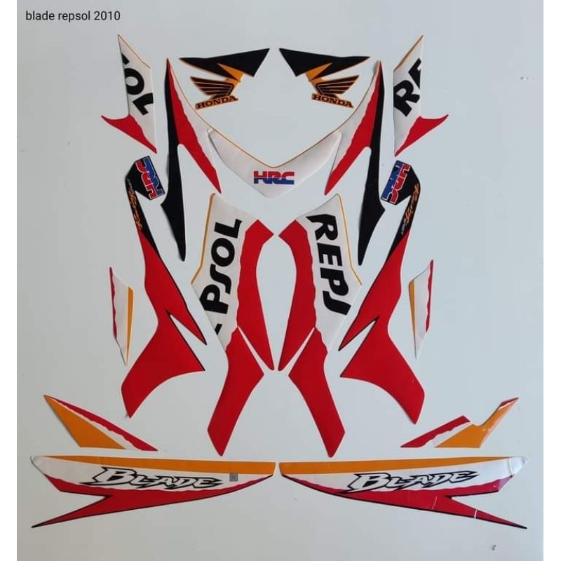 striping Lis standar ORI  Honda Blade repsol 2010