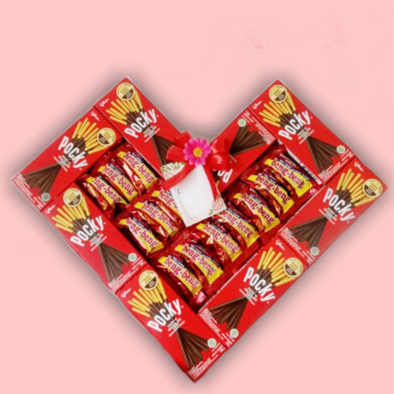 

Pocky love | Pocky Besar 45gr Bentuk Love | buket jajan