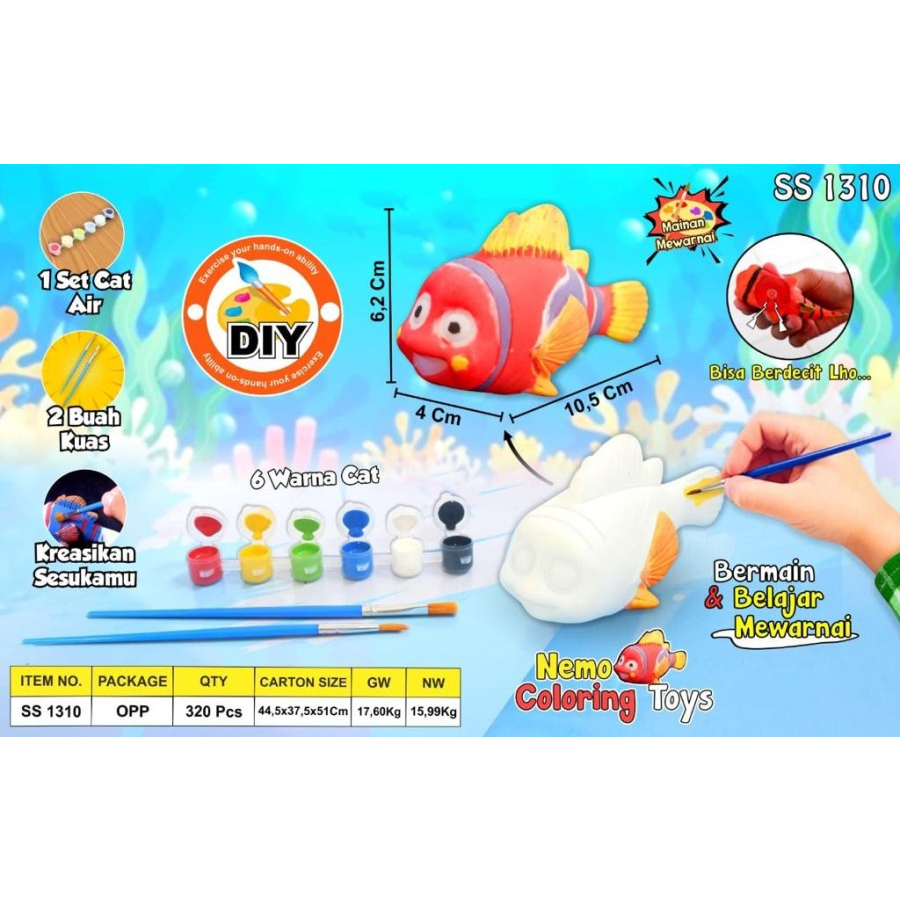 YGtoys Mainan Edukasi Mewarnai Nemo Painting Kit Set Melukis Mewarnai Ikan Nemo Mainan Seni dan Kerajinan