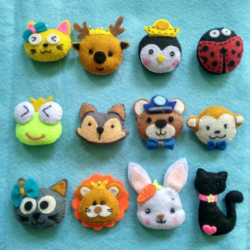 Aplikasi boneka Flanel Binatang / grosir souvenir anak