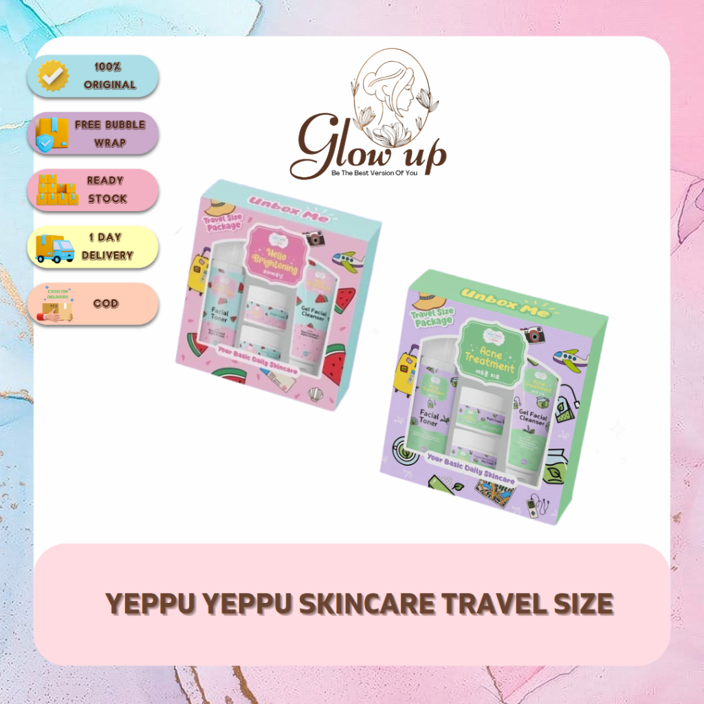 ✨GLOWUP✨Paket Skincare Yeppu-Yeppu By Kiyowo Travel Size BPOM Halal Paket Skincare Acne Treatment Da