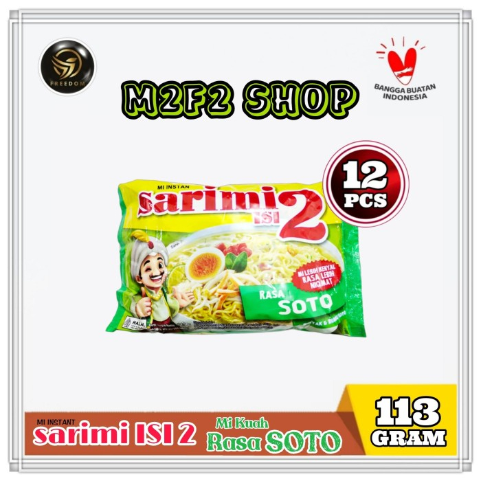 

Sarimi Mie Instant Kuah Isi 2 Rasa Soto | Bag - 113 gr (Kemasan 12 Pcs)