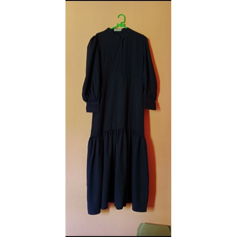 Clemira dress by nadira hijab/gamis navy