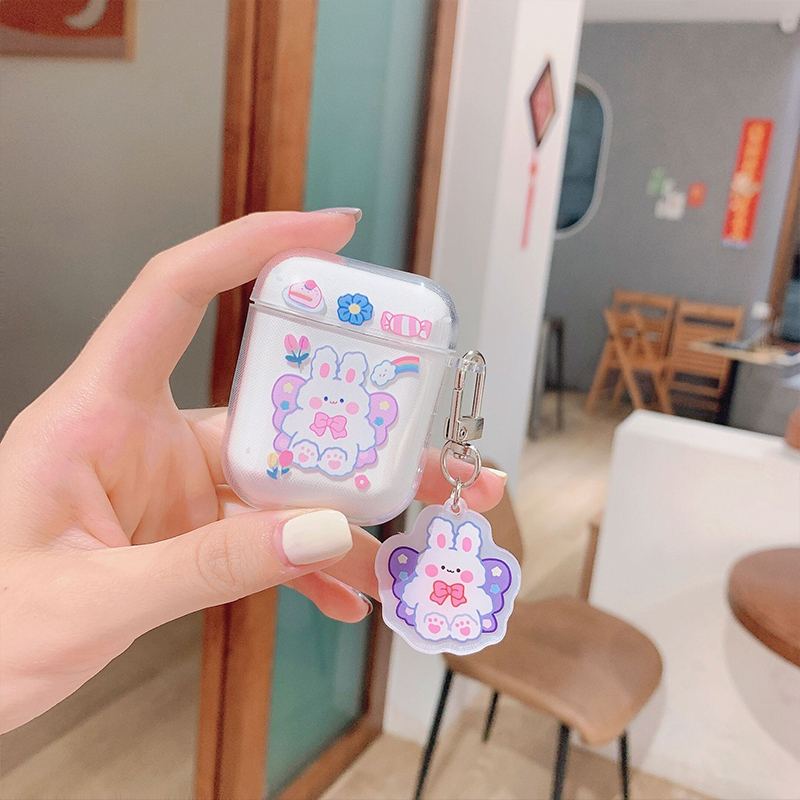 【COD】AFS TWS i12 Bluetooth Earphone inpods 12 TWS Kartun Creativity Wireless Headset Dengan TPU Casing Kartun Lucu Transparan - EP06